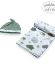 Mothers Choice  Blanket And Hat Set  'Mint Art'