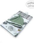 Mothers Choice  Blanket And Hat Set  'Mint Art'