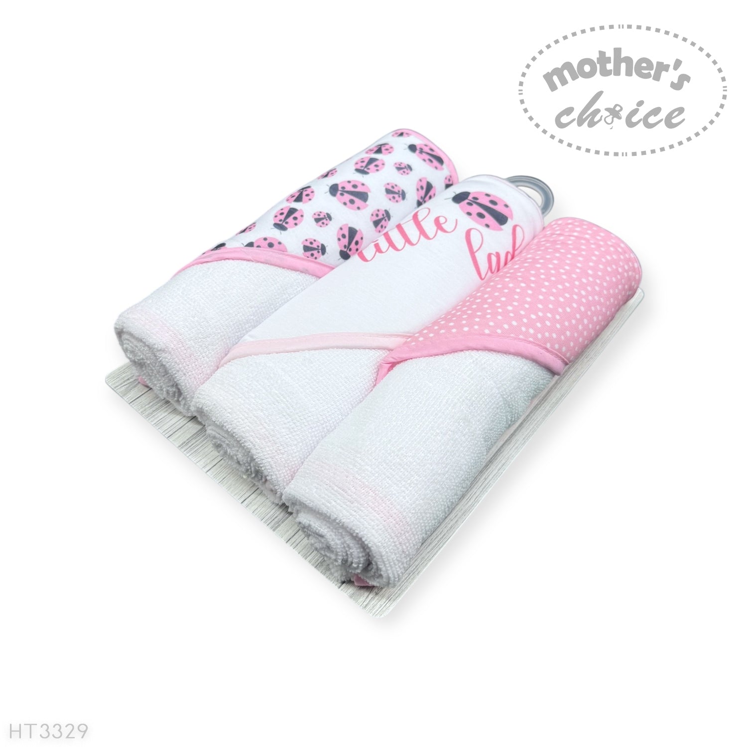Mothers Choice Baby Hooded Towel &amp; Washcloth Set - Ladybug