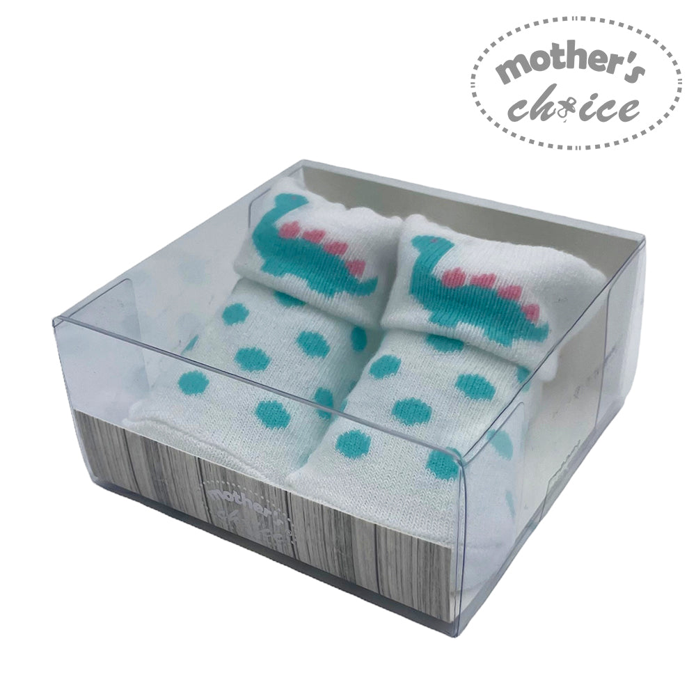 Mothers Choice  Fancy Box Socks `Girls Polka/Dino`