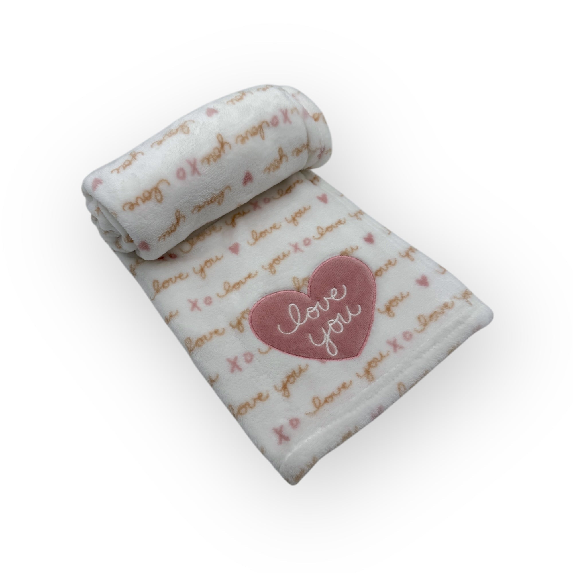 M/C PRINTED FLANNEL BLANKET GIRL&#39;S LOVE YOU