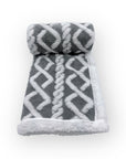 Mothers Choice  Sherpa Fleece Blanket Grey White Net Design