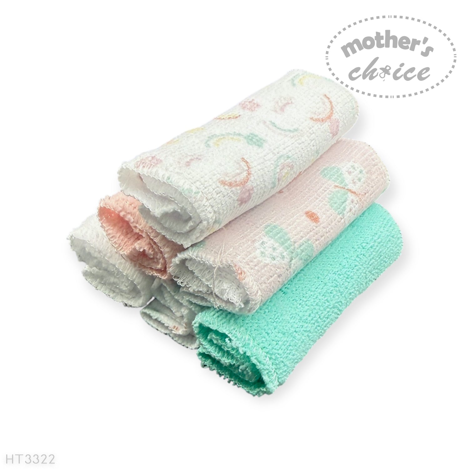 Mothers Choice 6 Pack Baby Washcloth Set - Rainbow