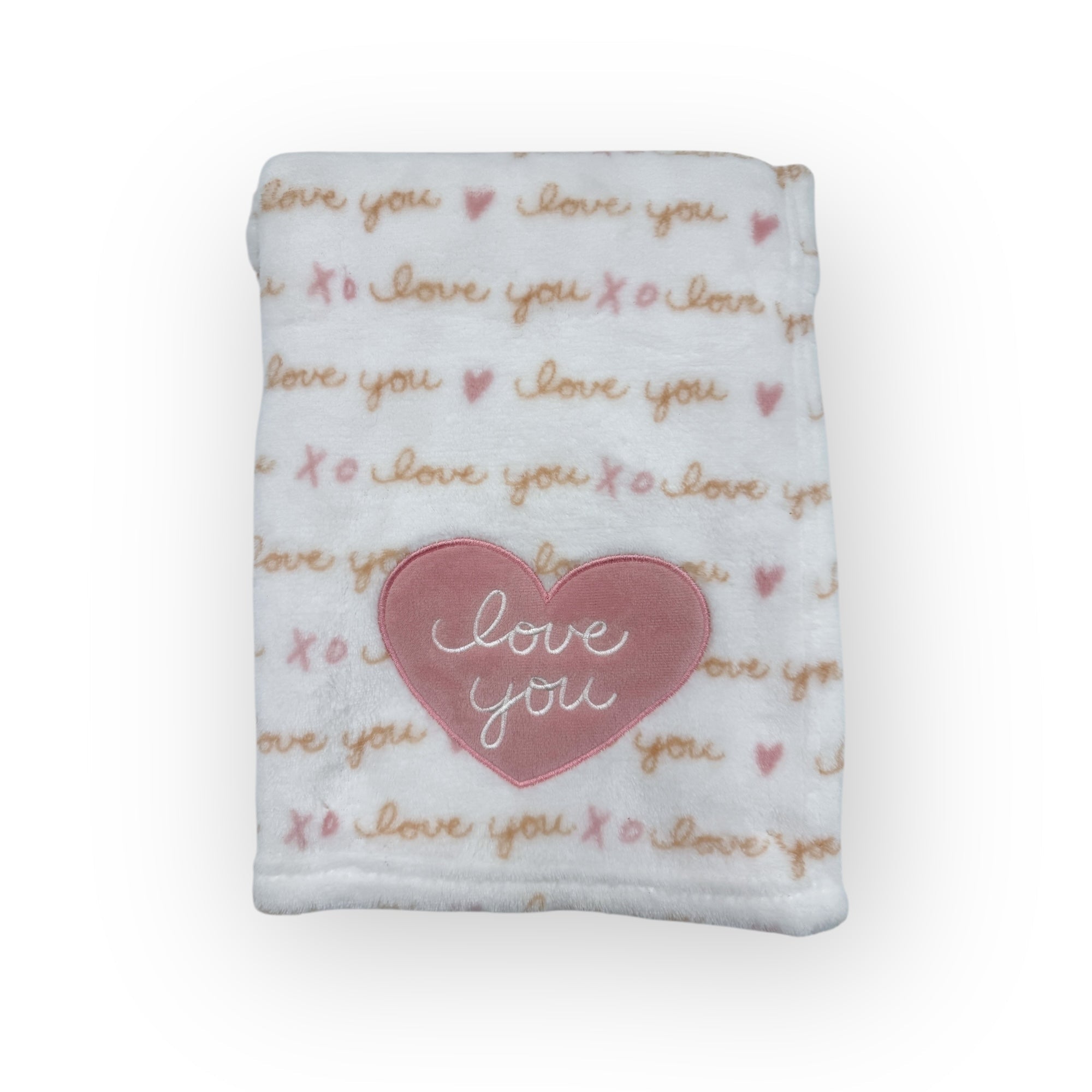 M/C PRINTED FLANNEL BLANKET GIRL&#39;S LOVE YOU