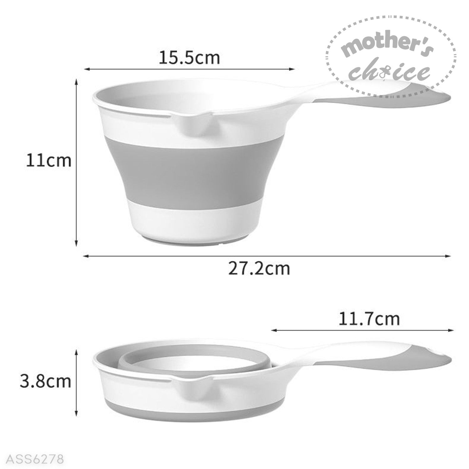 Mother&#39;s Choice Foldable Baby Bath Tub Set - Grey