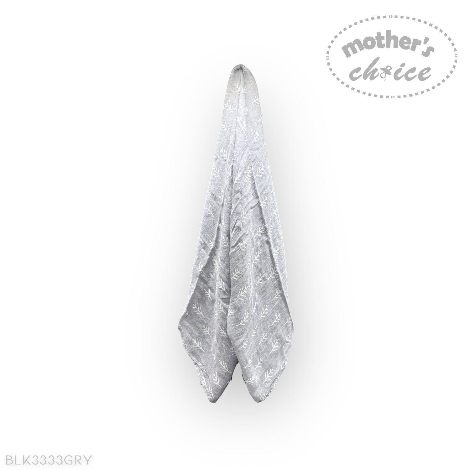 Gray textured fabric on a white background with 'mother's choice' branding.