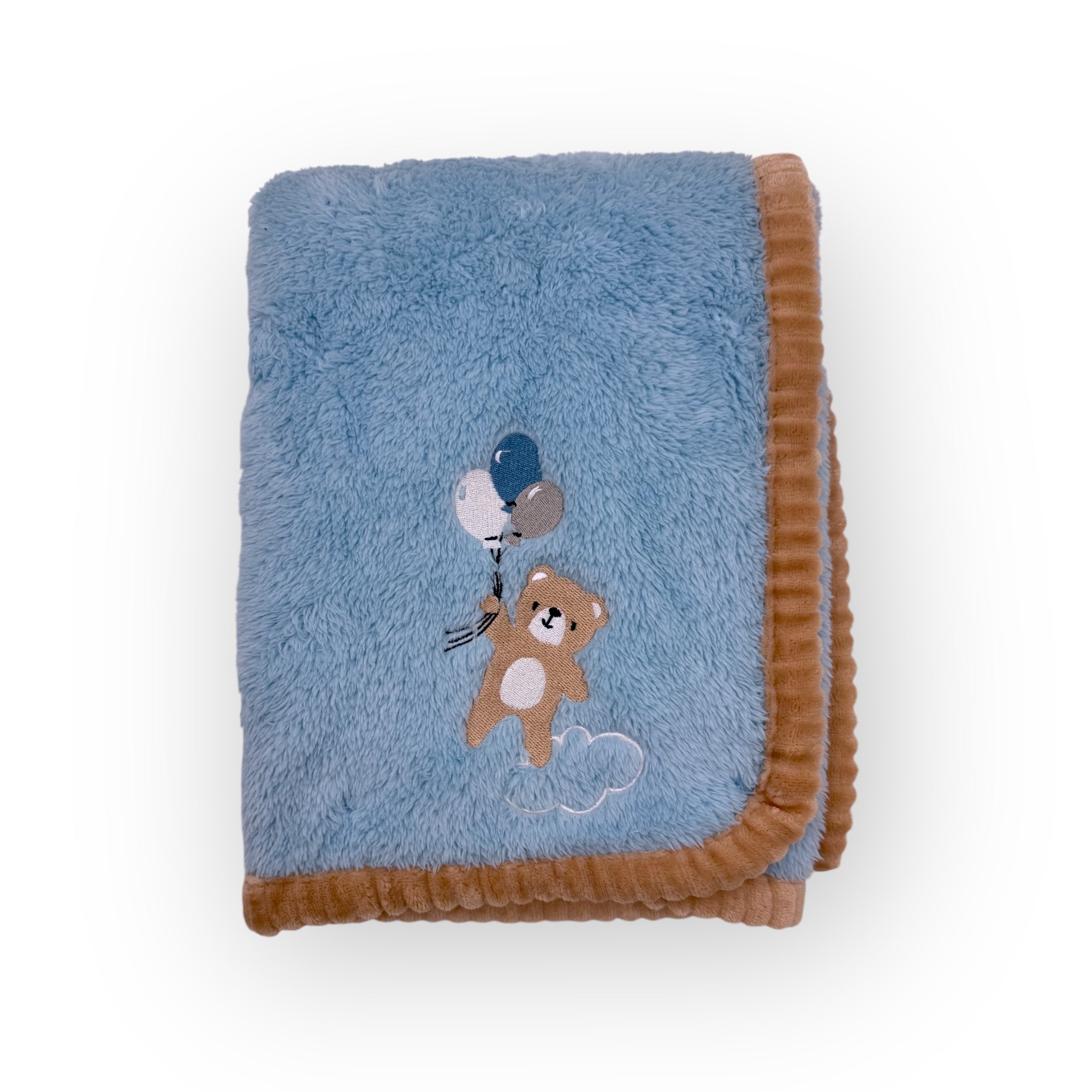 M/C SUPER SOFT CORAL FLEECE AND BINDING BLANKET BOY&#39;S BEAR