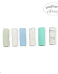 Mothers Choice 6 Pack Baby Washcloth Set - Blue Train