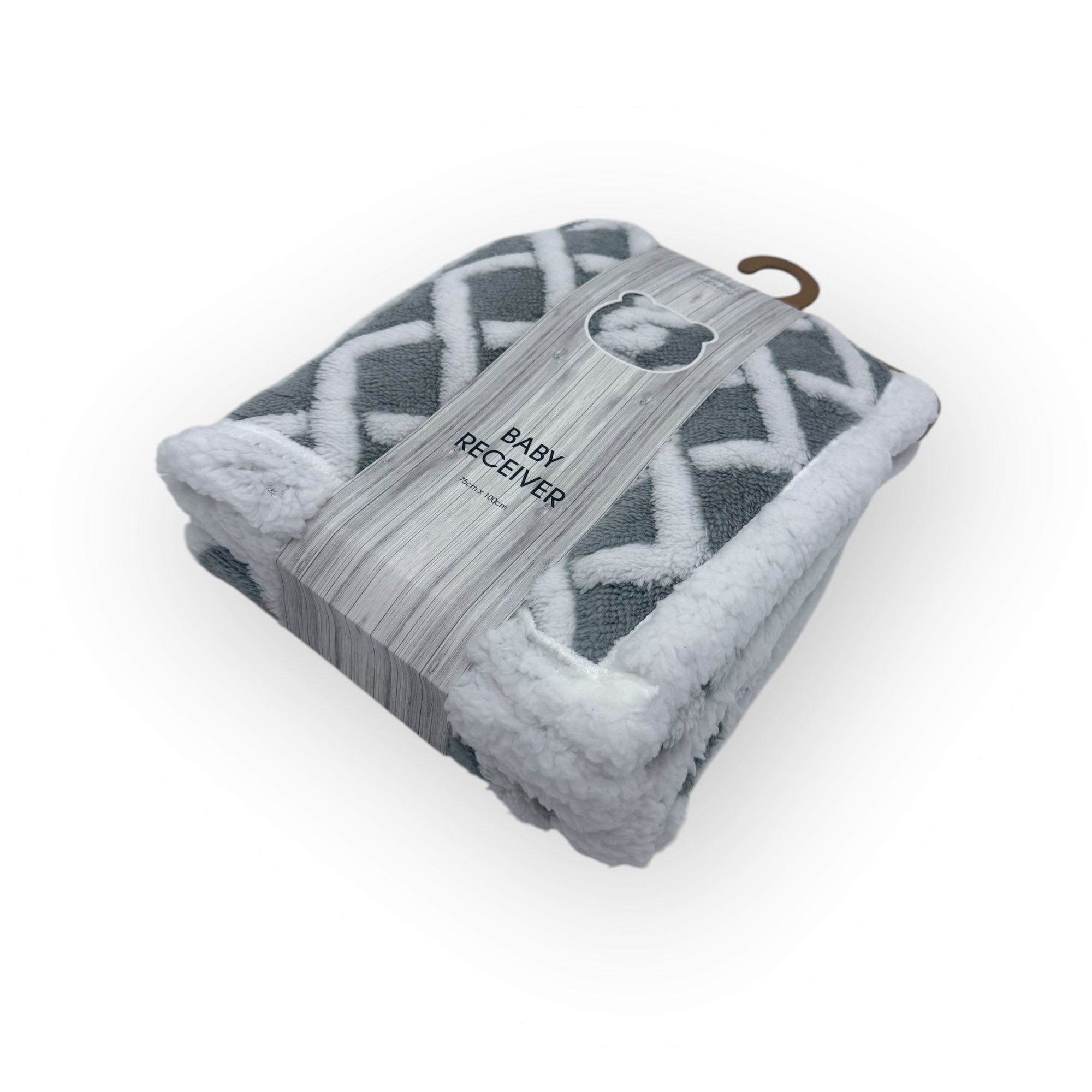 Mothers Choice  Sherpa Fleece Blanket Grey White Net Design