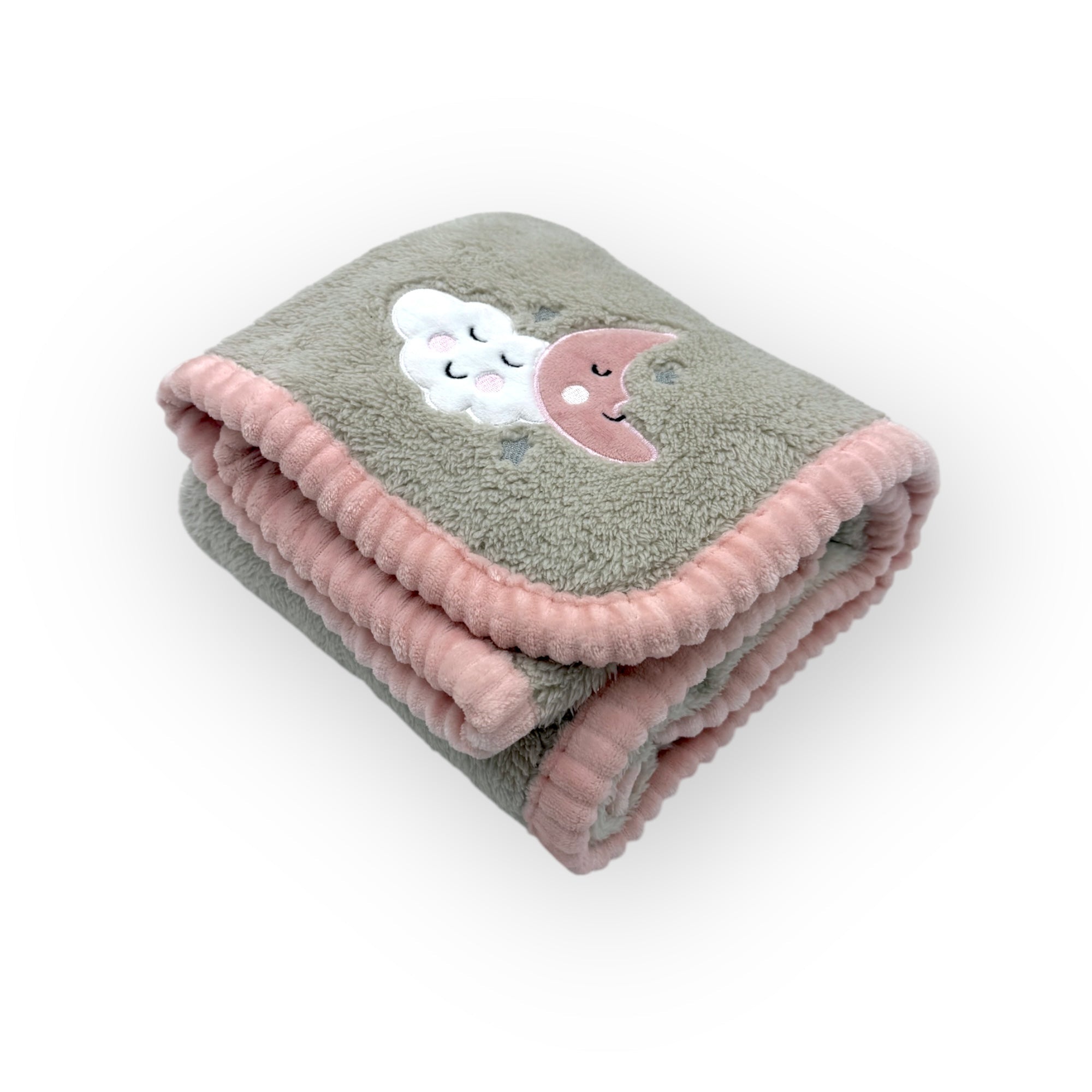 M/C SUPER SOFT CORAL FLEECE AND BINDING BLANKET GIRL&#39;S MOON