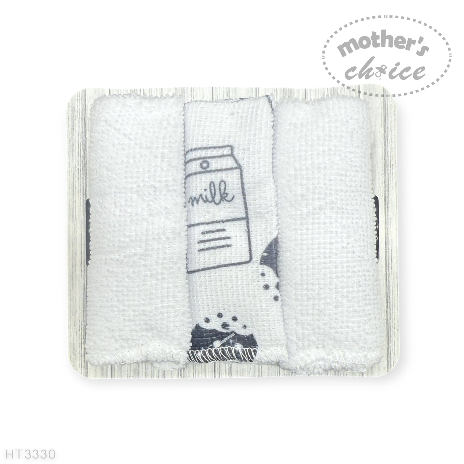 Mothers Choice Baby Hooded Towel &amp; Washcloth Set - Milk Bottle