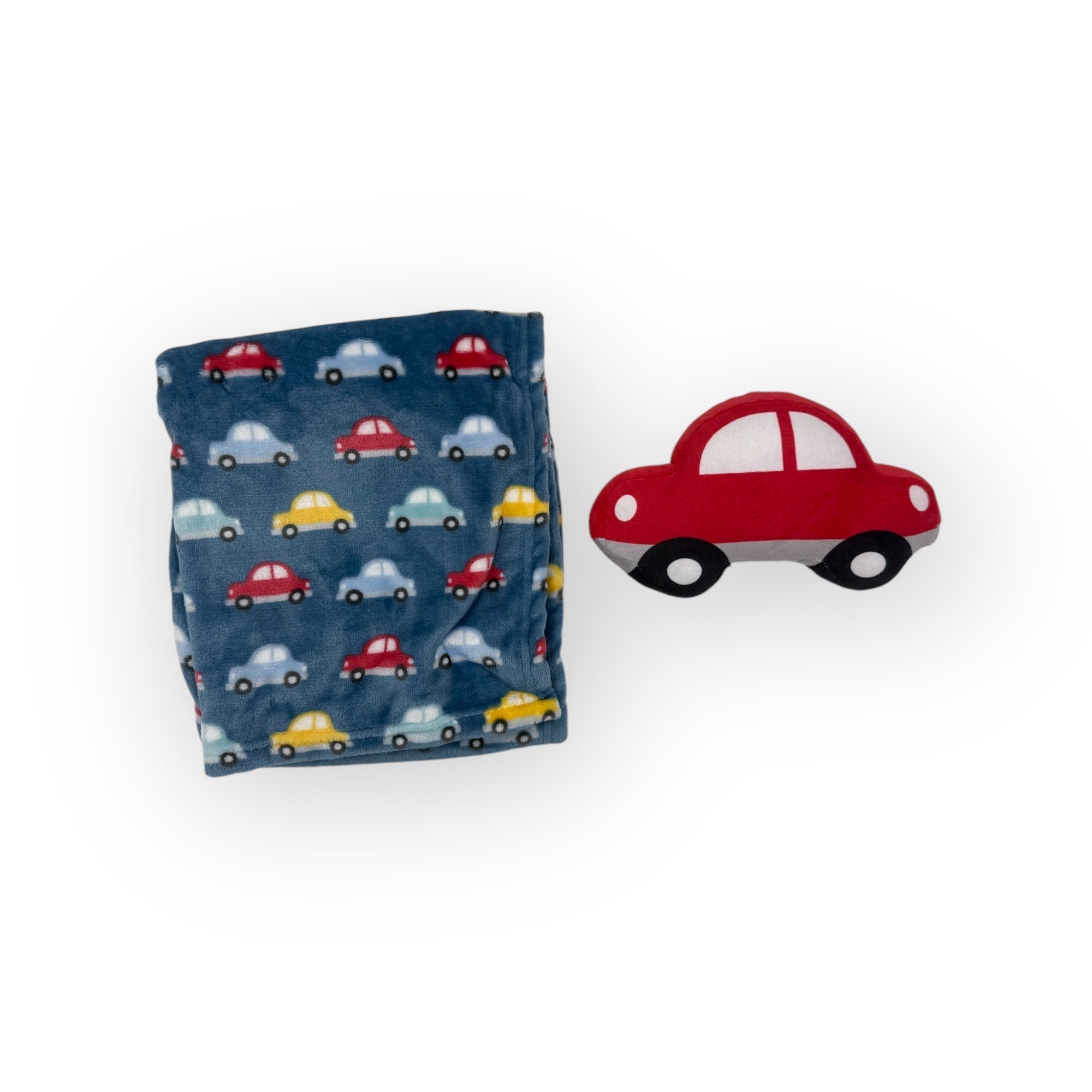 M/C PRINTED FLANNEL BLANKET WITH TOY SET BOY&#39;S CAR