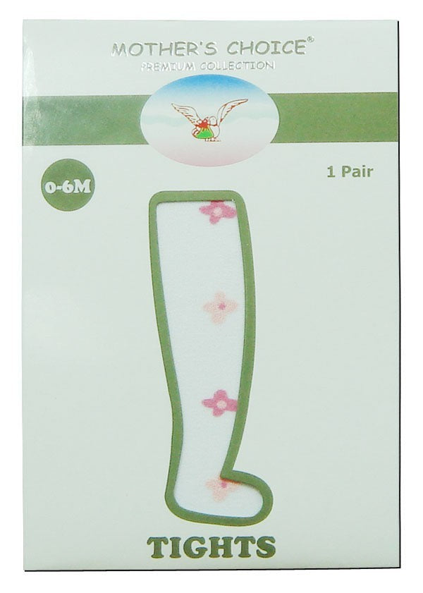 Box of Mother's Choice tights for newborns with a green outline of a tights on a white background.