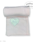 Mothers Choice  Cotton Waffle Blanket Pink Heart Embroid