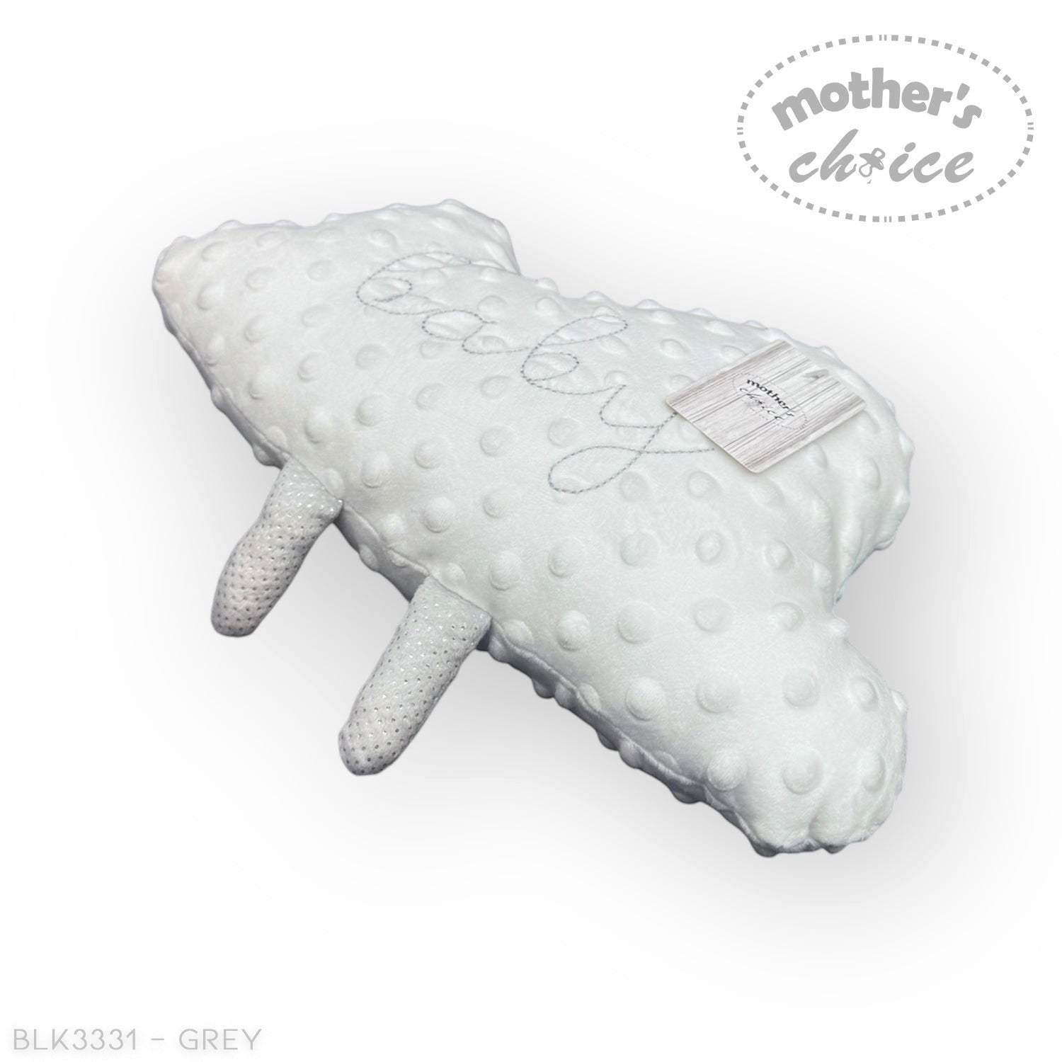 White textured glove with 'mother's choice' branding on a white background