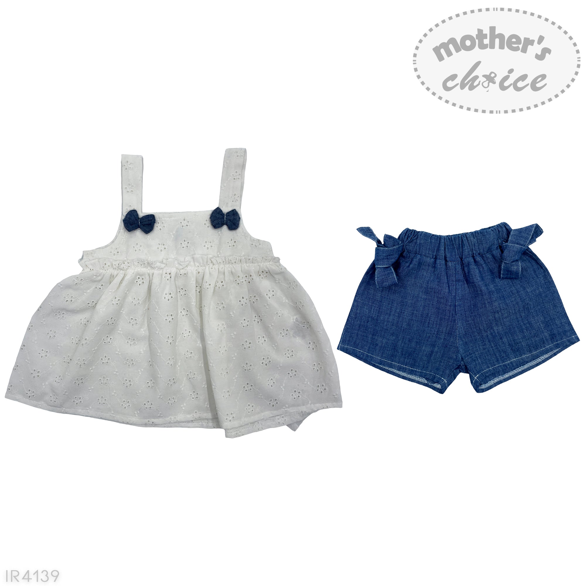 Mothers Choice Inf Girls 2 Piece Set Anglaise/Denim