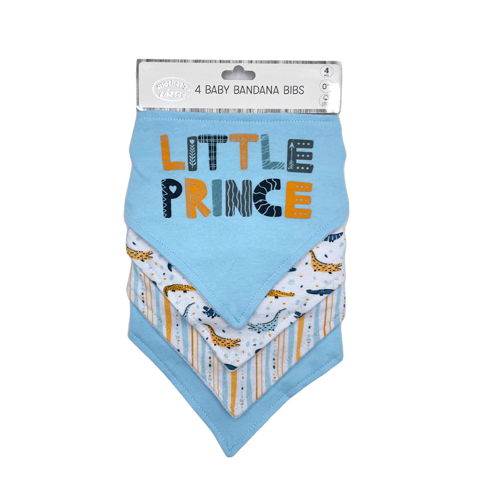 Mothers Choice  Baby 100% Cotton 4 Pack Bandana Bib Set - Crocodile