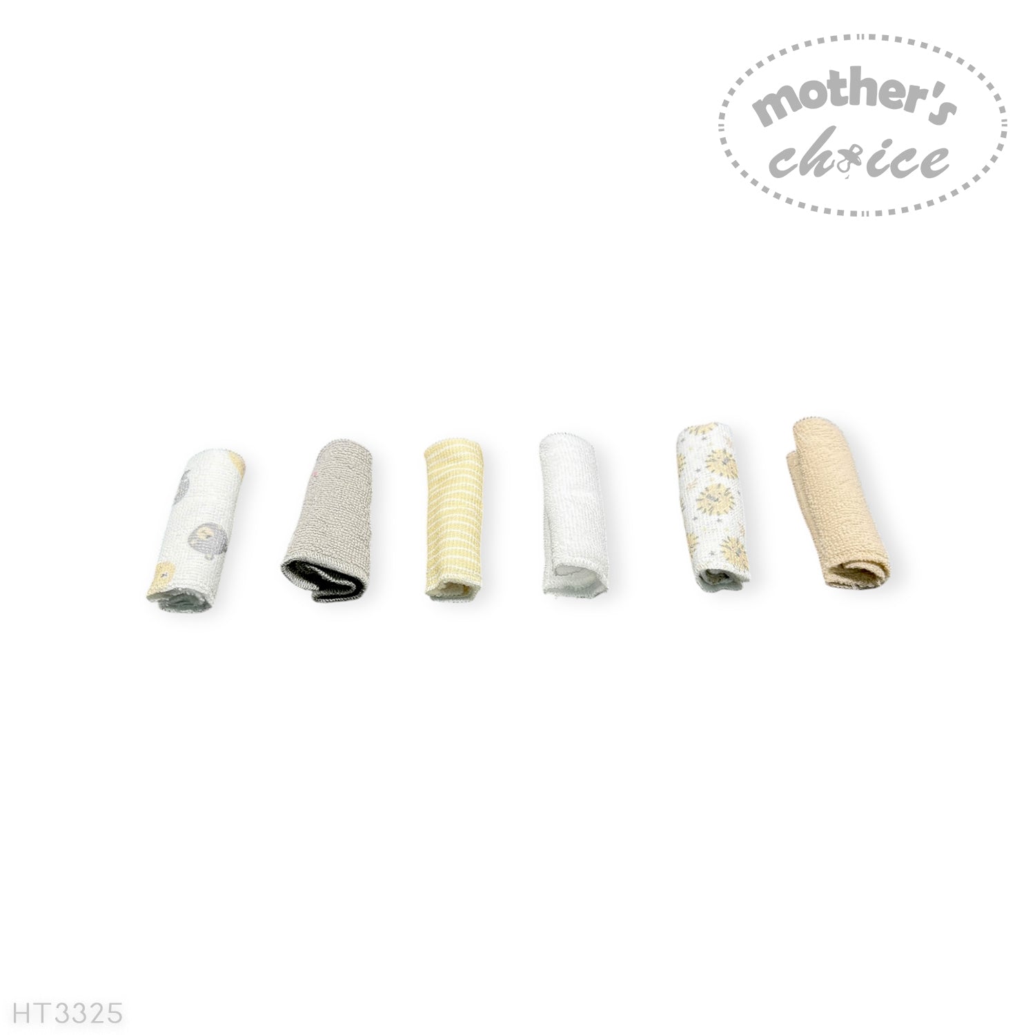 Mothers Choice 6 Pack Baby Washcloth Set - Bear