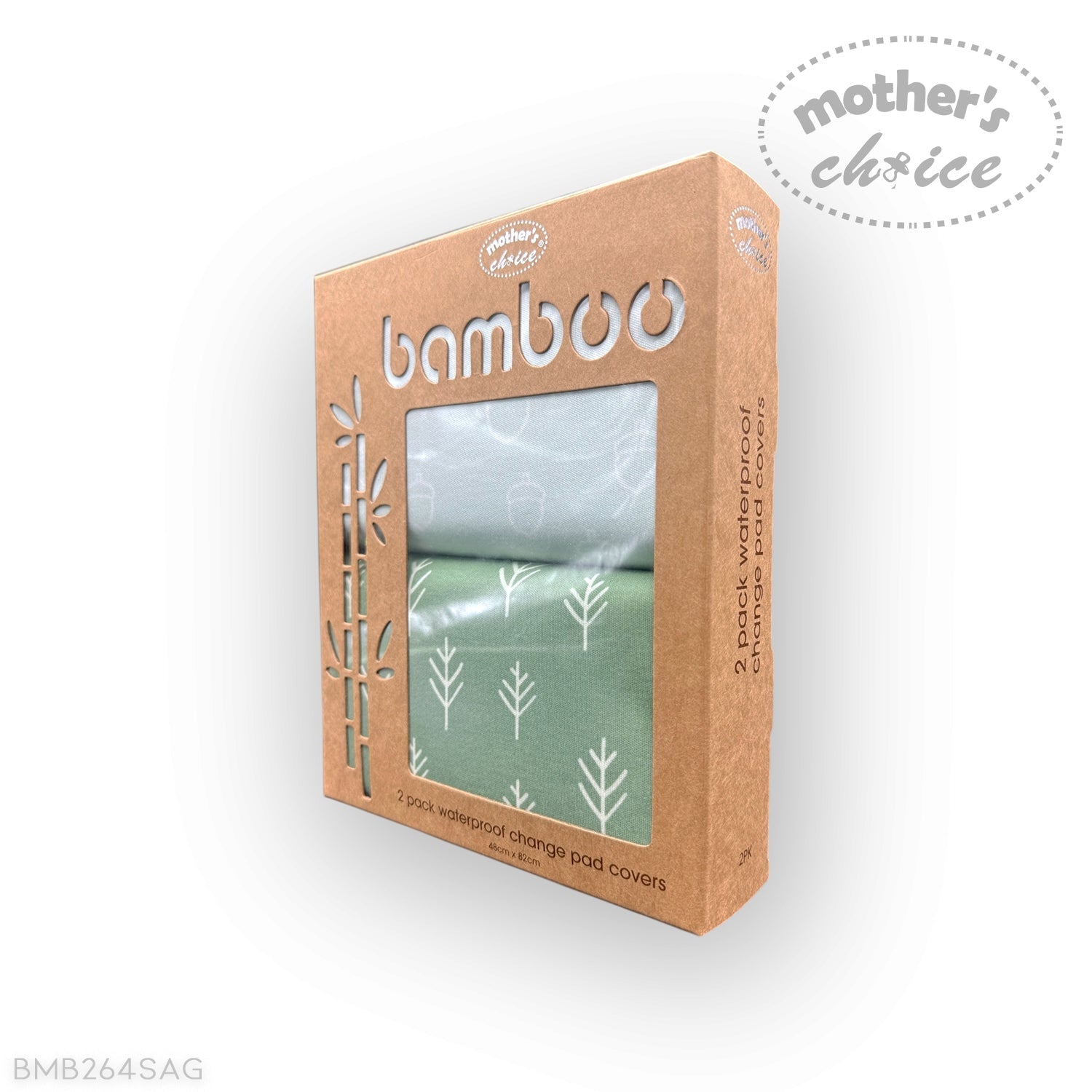 Bamboo product packaging with 'mother's choice' branding on a white background