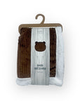 Mothers Choice  Sherpa Fleece Stripe Blanket Brown