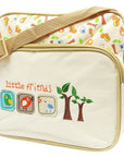 Children's bag with 'little friends' embroidery and animal pattern on strap