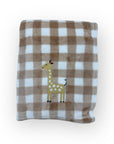 M/C PRINTED FLANNEL BLANKET BOY'S GIRAFFE
