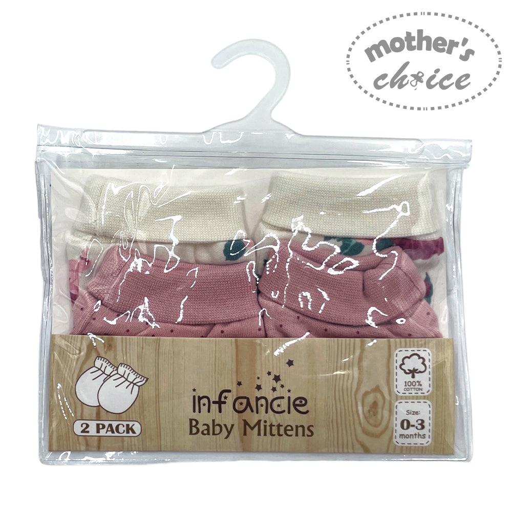 Mothers Choice  100% Cotton 2 Pack Mittens