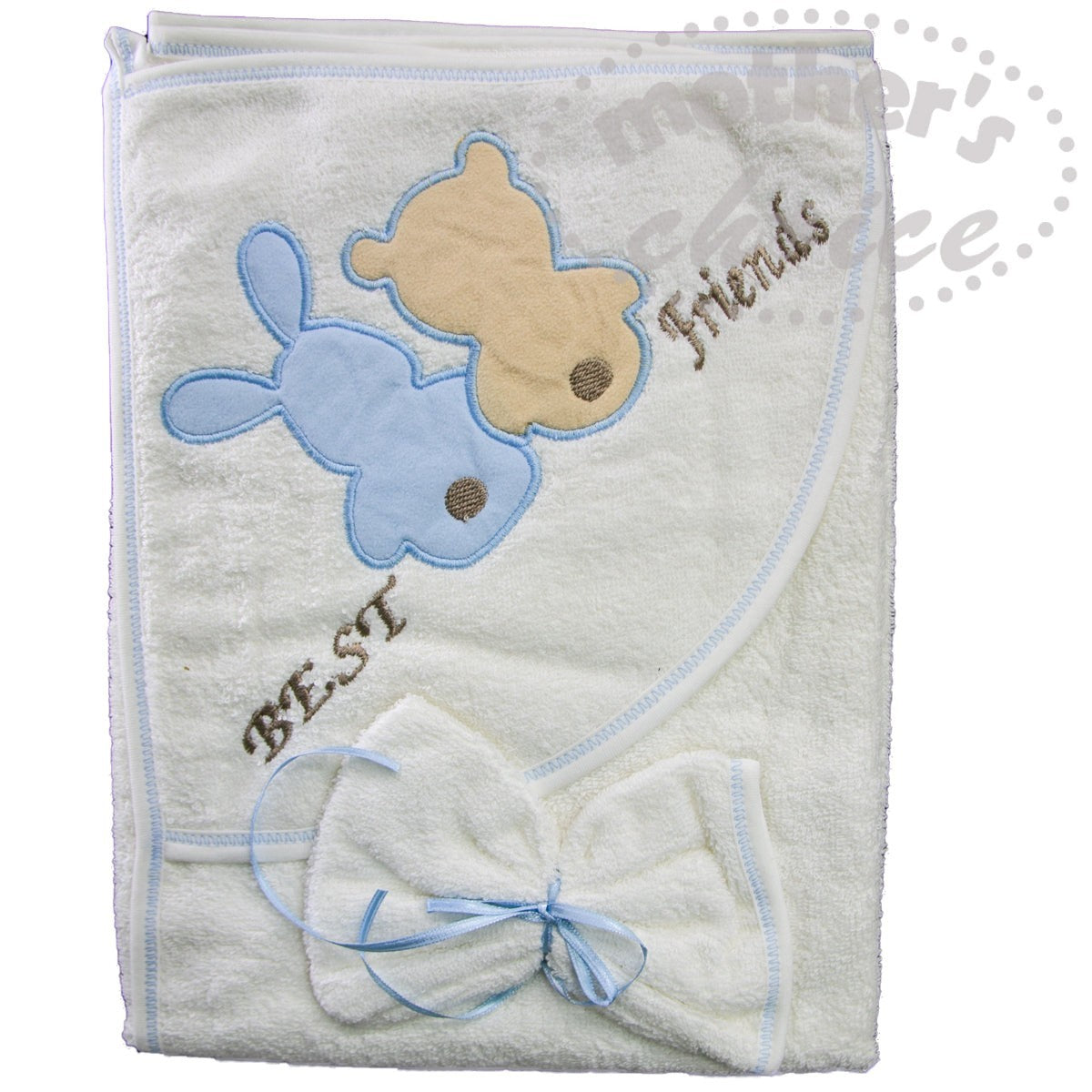 2 piece bath time set baby hooded towel facecloth
