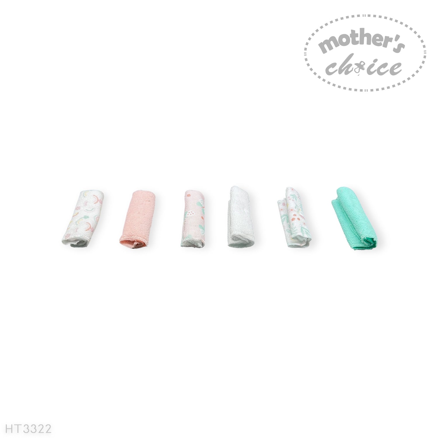 Mothers Choice 6 Pack Baby Washcloth Set - Rainbow