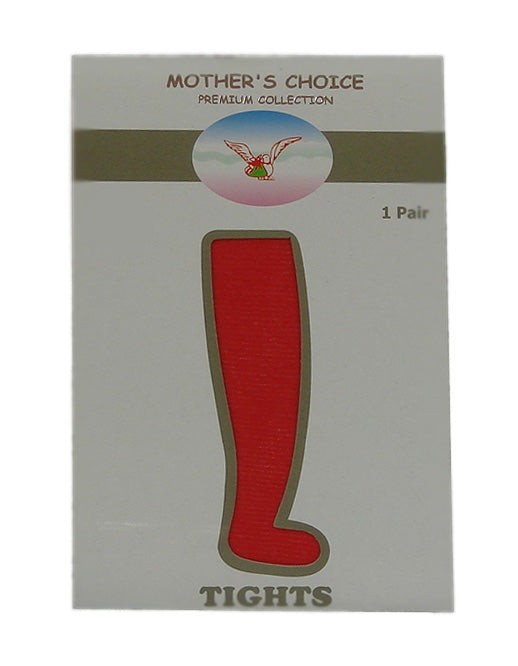 Box of red tights with 'Mother's Choice' branding on a white background