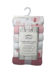 Mothers Choice  12 Pack Facecloth Sets 'Bear/Star-Pink'