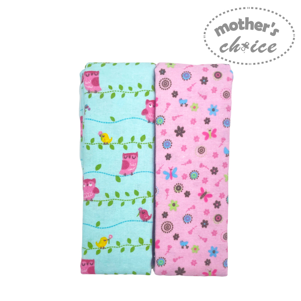 Mothers Choice 2 Pack Flannel Receiver Girls Owl/Butterfly