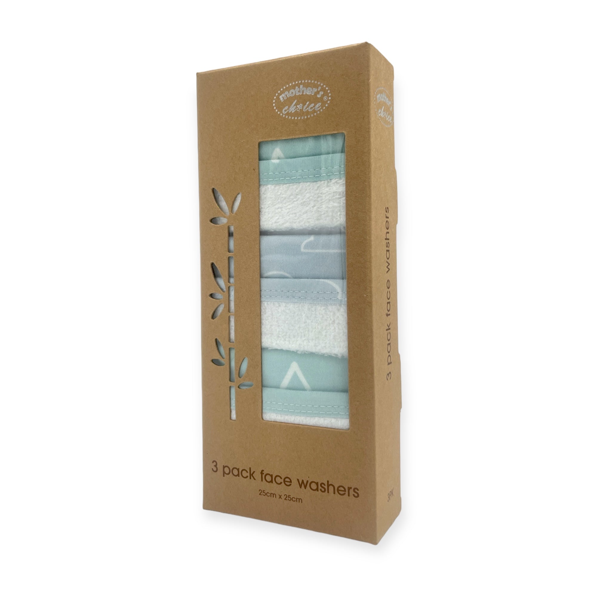 M/C BAMBOO 3PK FACECLOTHS BLUE