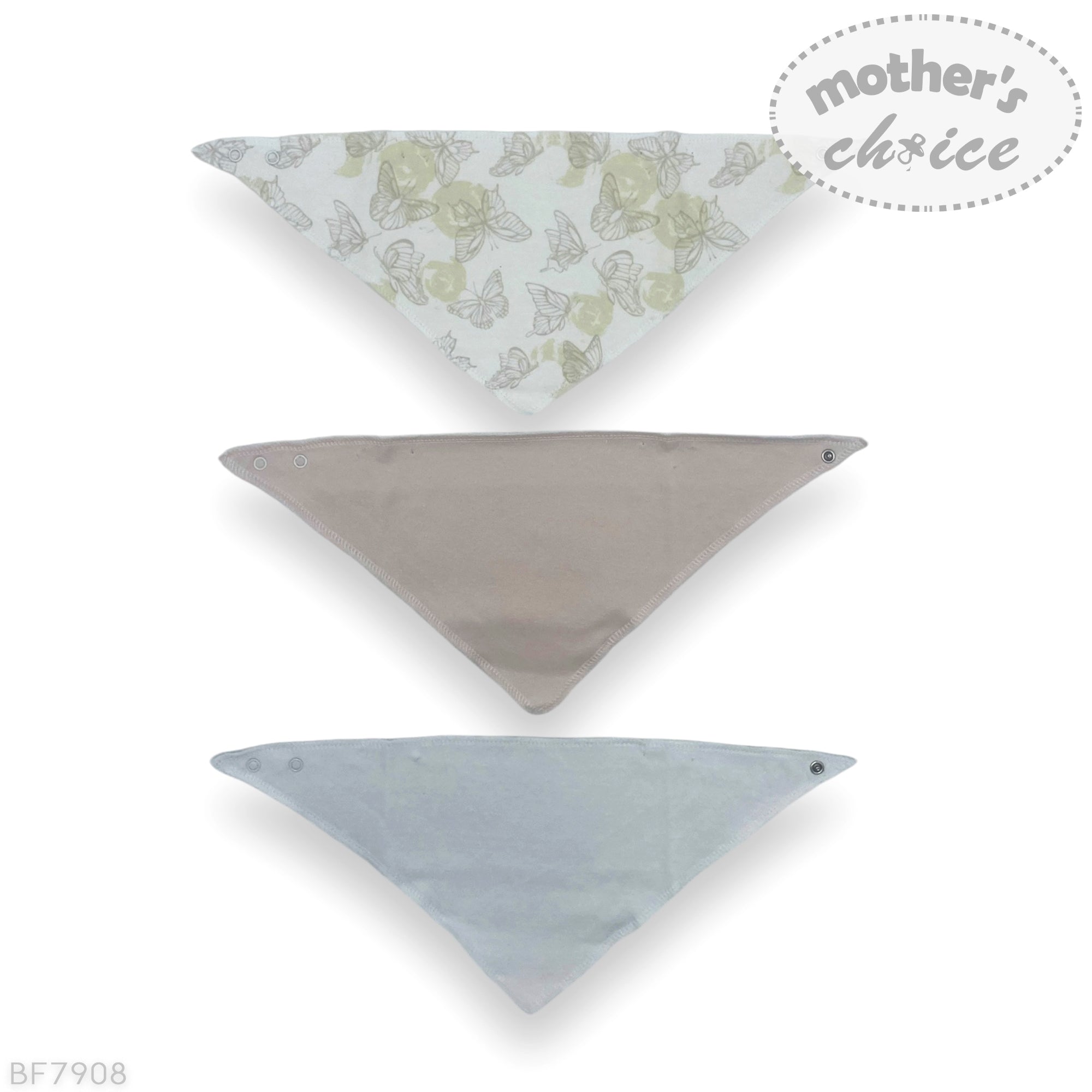 M/C 3PK BANDANA BIBS BUTTERFLY