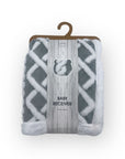 Mothers Choice  Sherpa Fleece Blanket Grey White Net Design