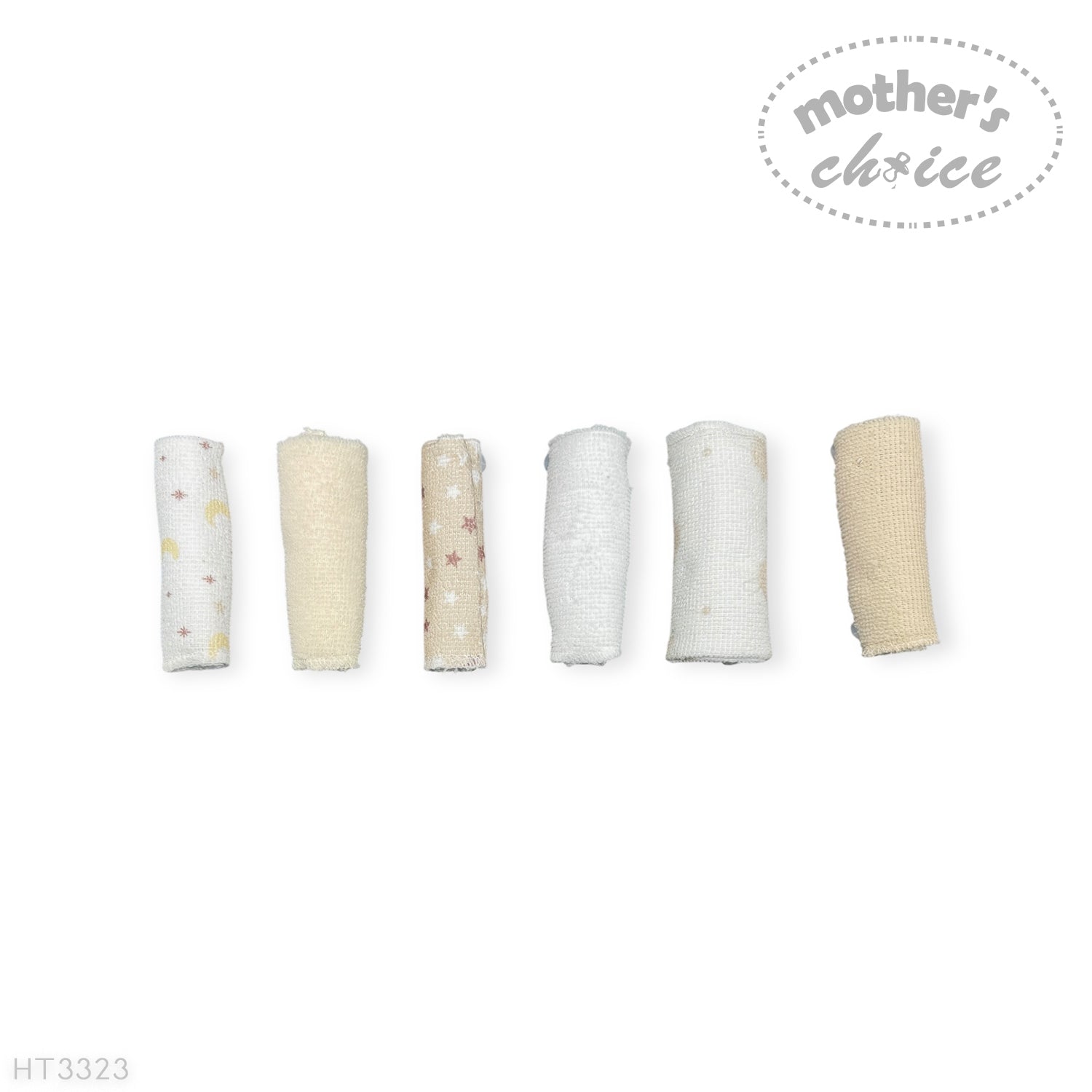 Mothers Choice 6 Pack Baby Washcloth Set - Moon