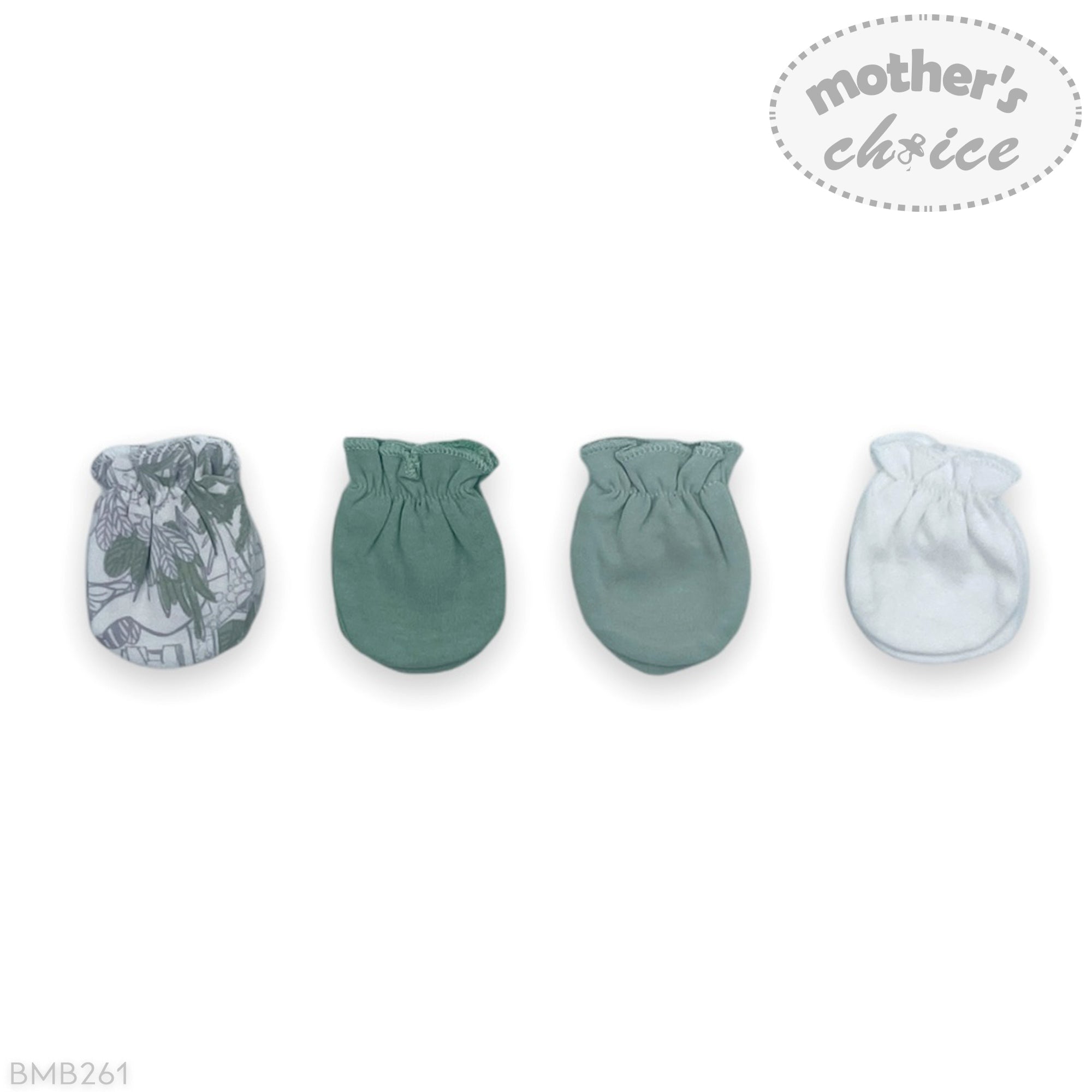 M/C 4PK MITTEN SET GREY/MINT