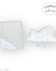 Baby blanket and pillow set with 'mother's choice' branding on a white background