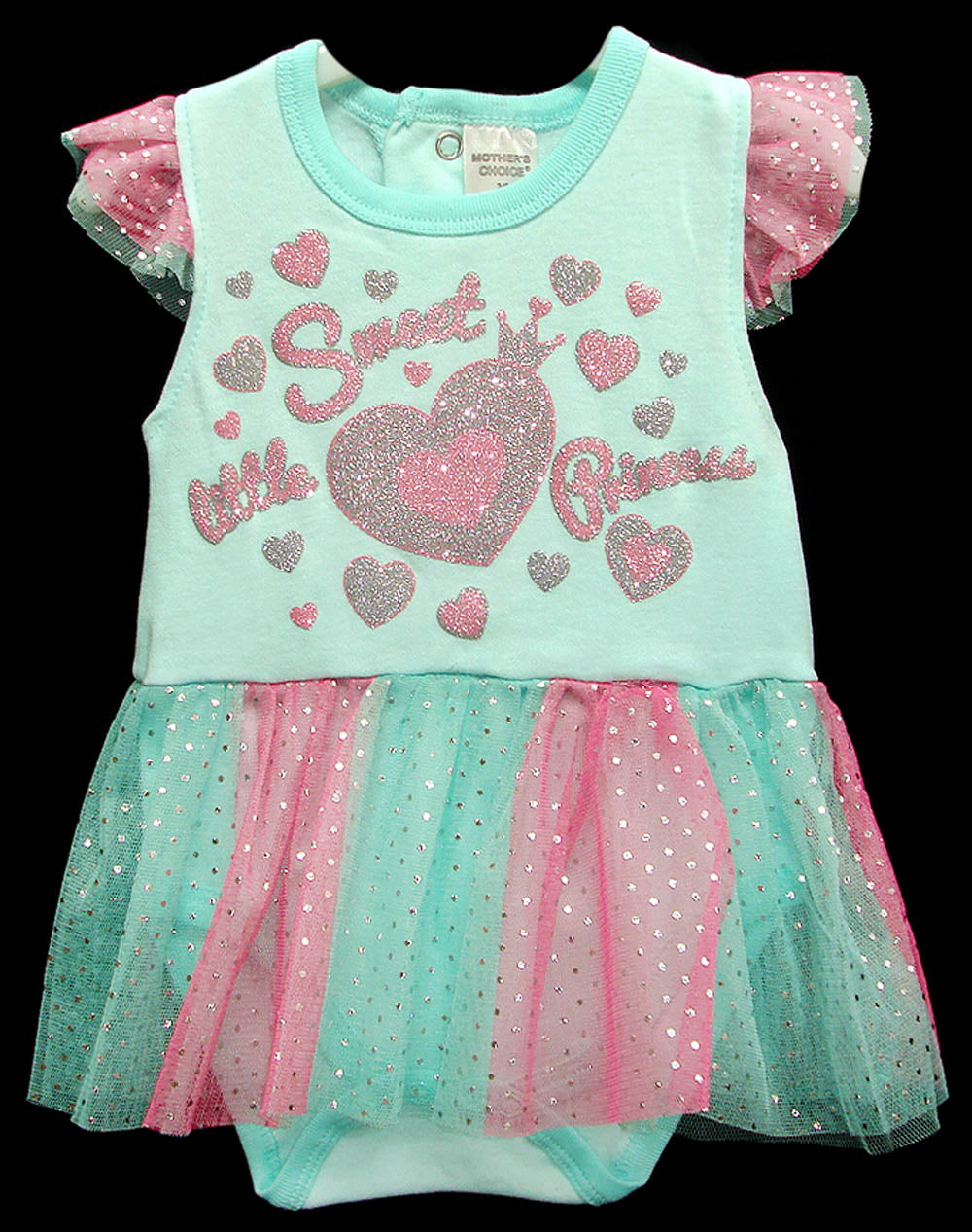 Mothers Choice 100% Cotton Interlock Skirt Body Suit With Frills `Sweet Little Girl`