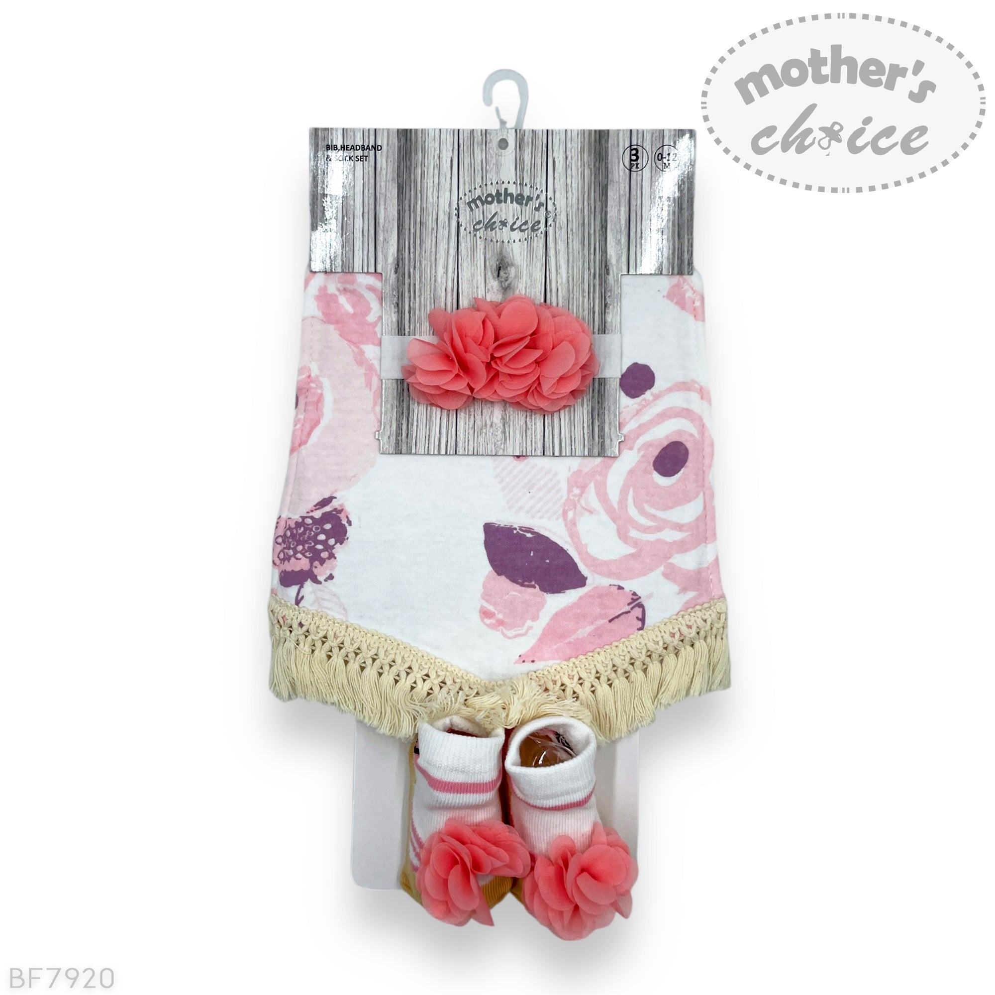 M/C 3PK BIB HEADBAND &amp;amp; SOCK SET PINK