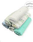 Mothers Choice 6 Pack Baby Washcloth Set - Blue Train