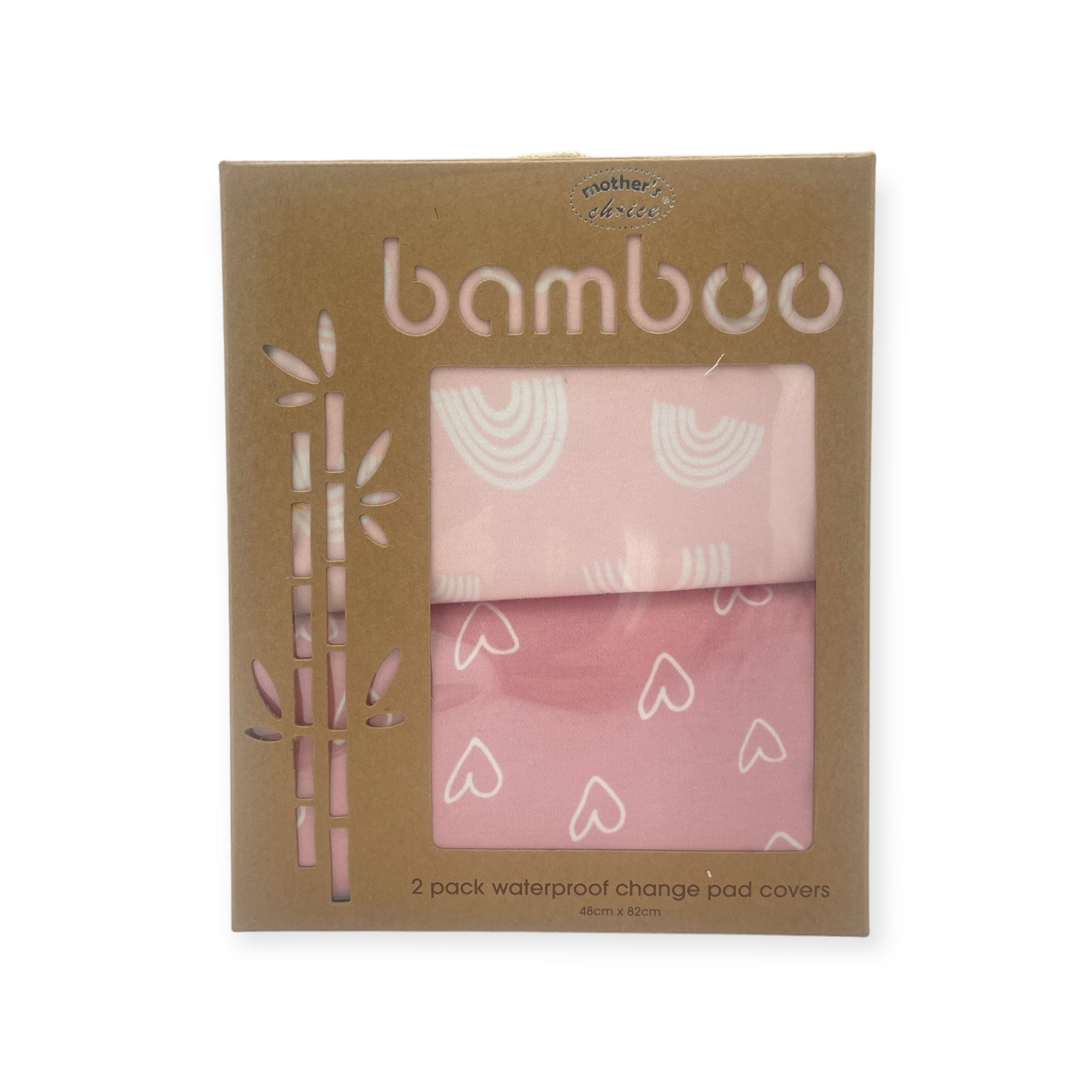 M/C BAMBOO 2PK  WATERPROOF CHANGE MAT  PINK