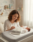 Stork And Baby white 2-piece babygrow set with snap closures, soft and breathable for newborns.