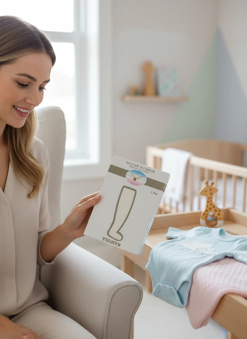 Stork And Baby Mother's Choice Girls Beige Tights, soft stretchy fit for comfortable all-day wear.