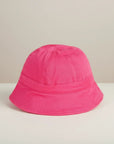 Stork And Baby bright pink cotton bucket hat for girls, round plain design with a comfortable fit.