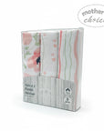 Stork And Baby Mothers Choice pack of 3 soft cotton flannel baby receiver blankets with tulip and heart patterns