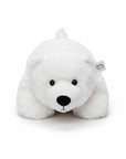 Stork And Baby Mothers Choice white polar bear plush animal cushion that unfolds into a soft baby blanket