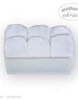 Stork And Baby white 6 pack newborn mittens made of soft cotton, protecting baby skin from scratches and keeping hands warm.