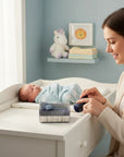 Stork And Baby Boys Whale socks set in a gift box, made from soft cotton blend, perfect for newborns.